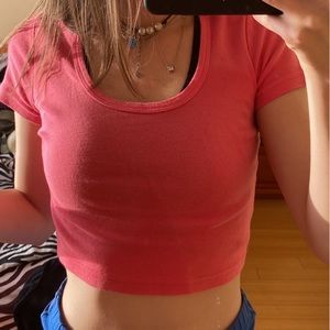 American Apparel pink crop top
